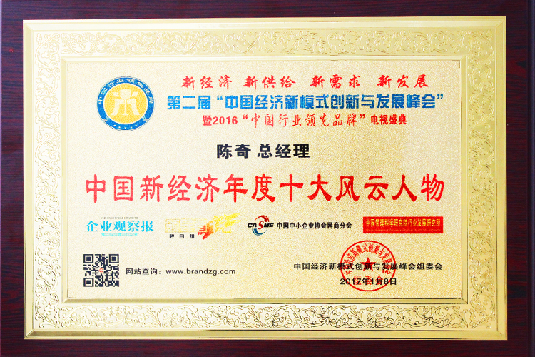 开云电子官方网站总经理陈奇先生荣获中国新经济年度十大风云人物